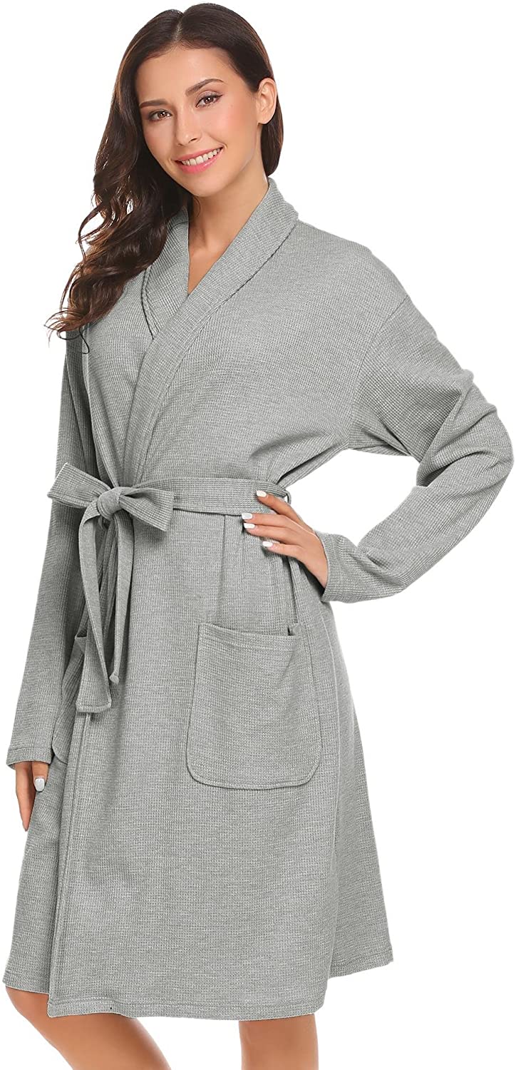Price:$28.49 Ekouaer Womens Bathrobe Spa Hotel Kimono Cotton Robe Lounge Sleepwear at Amazon Women’s Clothing store