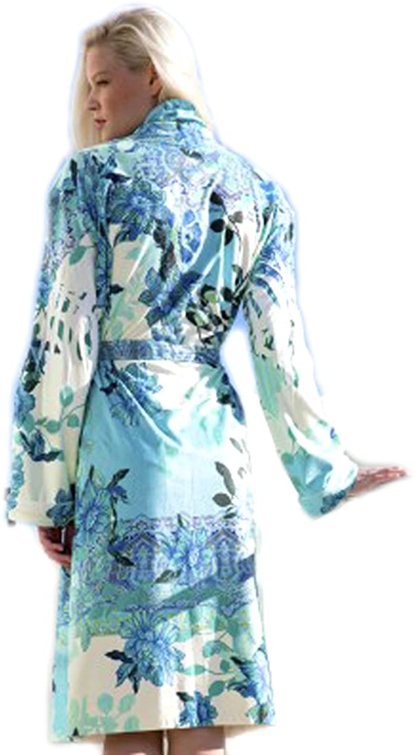 Price:$209.99 Wrap Up by VP Floral Inspired Blue Microfiber Short Robe, S/M at Amazon Women’s Clothing store