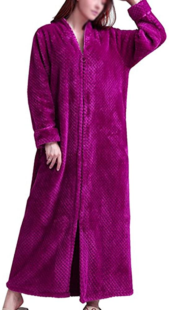 Price:$34.89 Womens Long Robe Sleepwear Housecoat Winter Warm Pajamas Bathrobe Dressing Gown at Amazon Women’s Clothing store