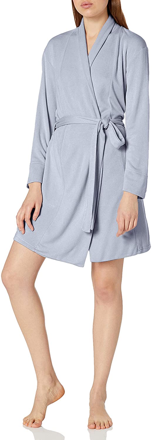 Price:$89.22 Natori Women's Brushed French Terry Robe, iris, L at Amazon Women’s Clothing store