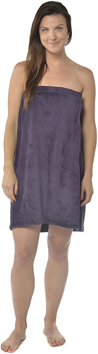 Price:$15.97 Leisureland Women's Plush Coral Fleece Spa Wrap (Purple) at Amazon Women’s Clothing store