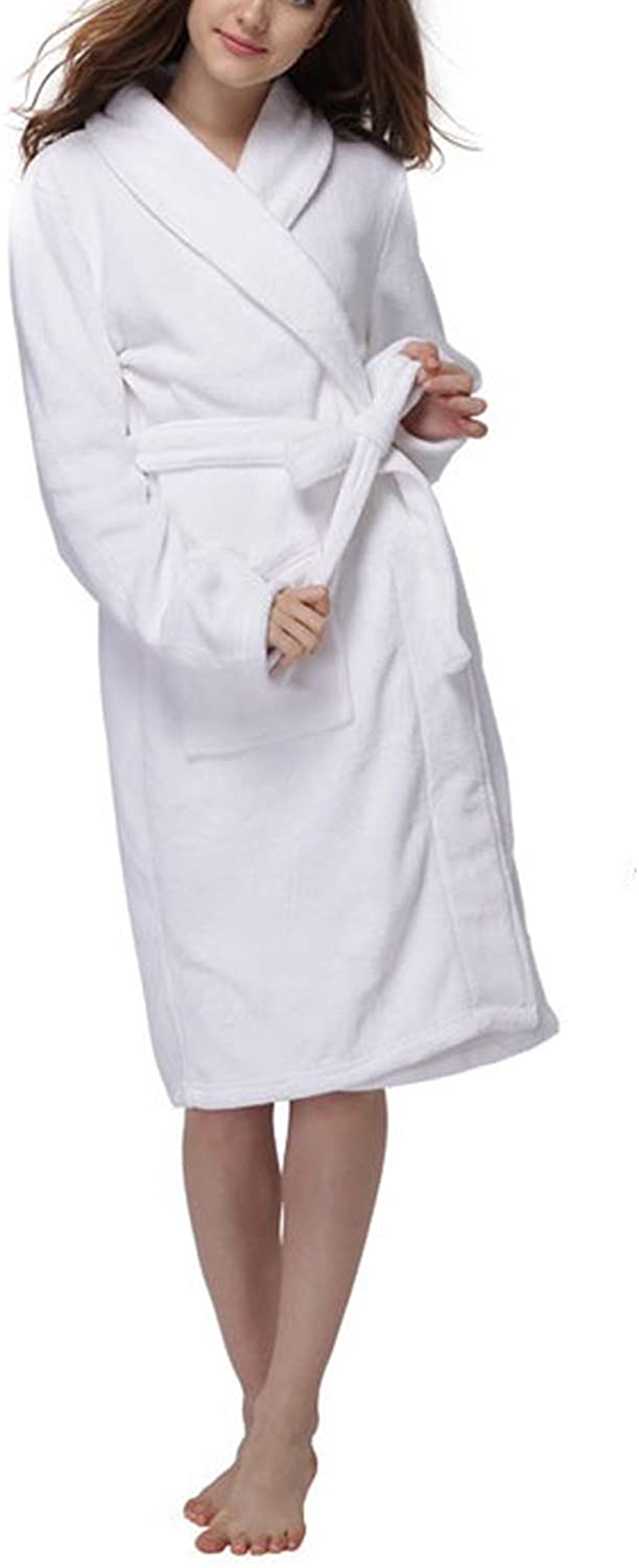 Price:$19.69 LUXEHOME Women's Ultra Soft 100% Flannel Bathrobe Luxury Shawl Collar Spa Robes at Amazon Women’s Clothing store