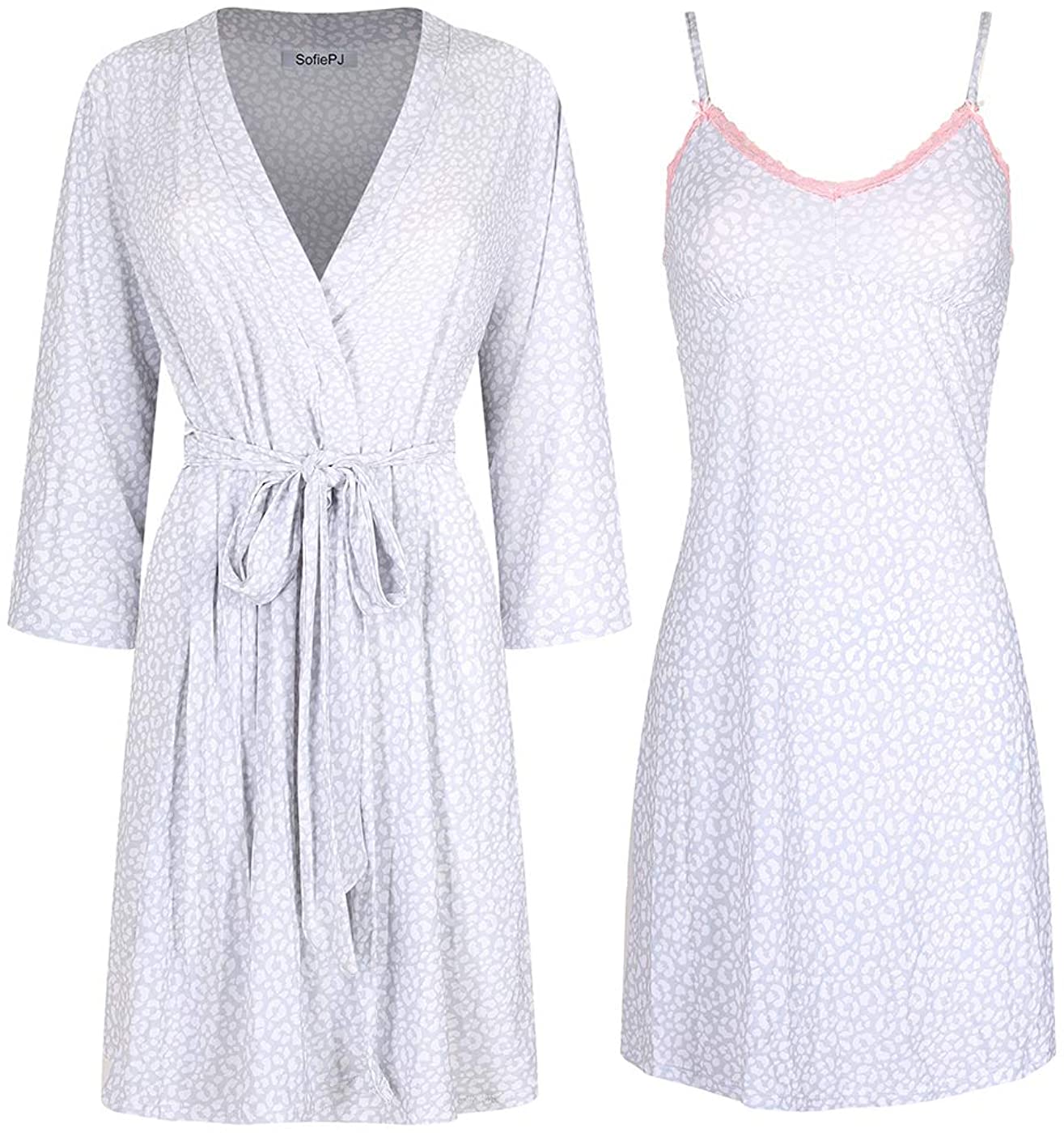 Price:$11.50 SofiePJ Women's Printed Chemise and Robe 2 Piece Sleep Set at Amazon Women’s Clothing store