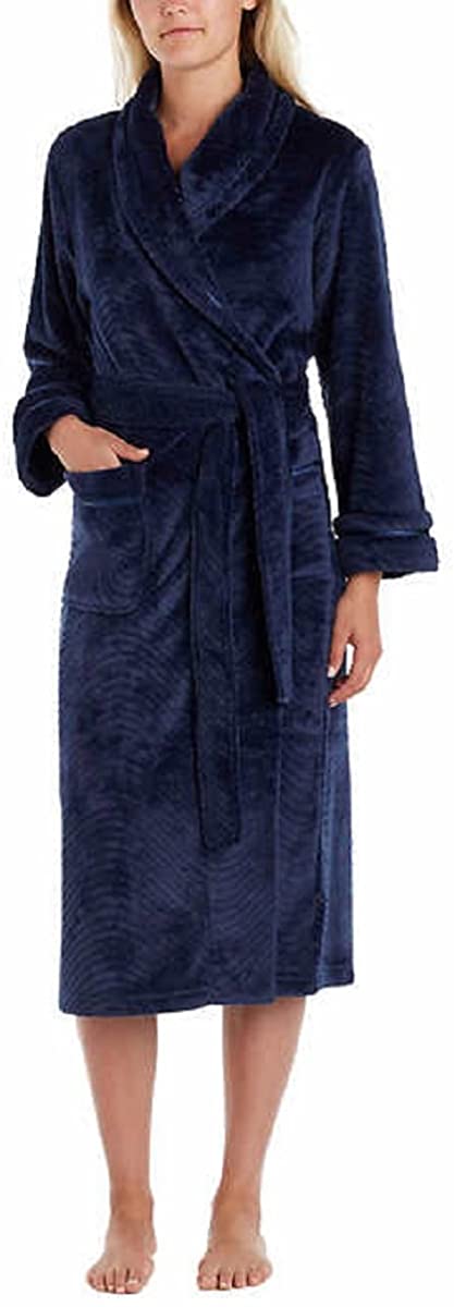 Price:$36.99 Carole Hochman Soft Plush Fleece Wrap Bath Robe with Wave Detail for Women at Amazon Women’s Clothing store