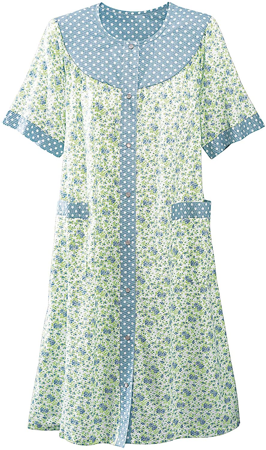 Price:$28.95 National Twin Print House Coat at Amazon Women’s Clothing store
