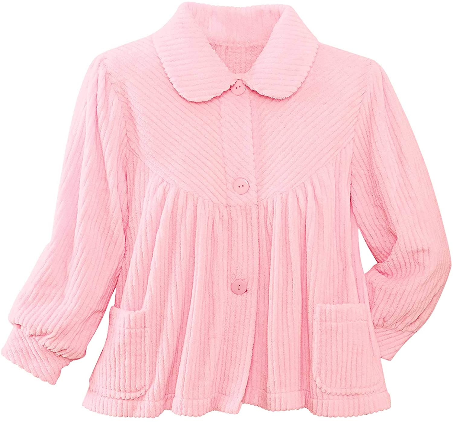 Price:$33.95 National Ribbed Fleece Bed Jacket at Amazon Women’s Clothing store