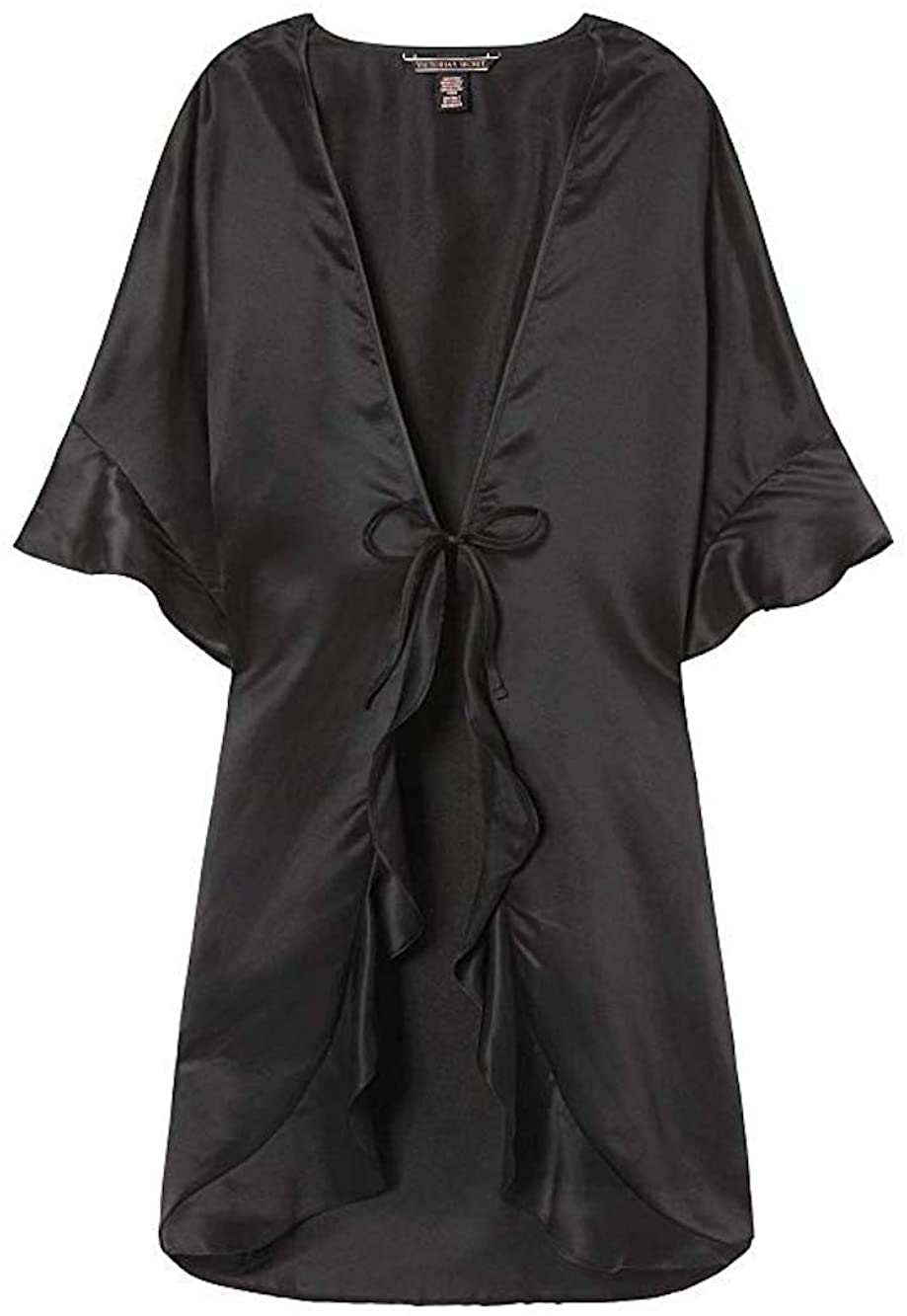 Price:$19.99 Victoria's Secret Sexy Black Slip Wrap Kimono Robe One Size at Amazon Women’s Clothing store