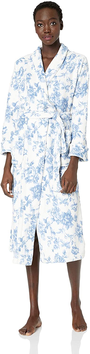 Price:$34.00    Amazon Brand - Arabella Women's Printed Floral Plush Robe  Clothing