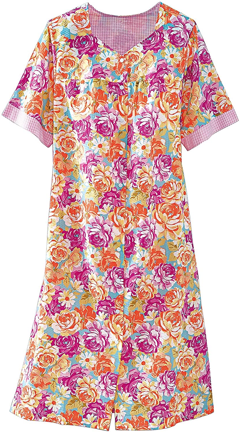 Price:$14.98 National Bouquet Dreams Plissé House Coat at Amazon Women’s Clothing store