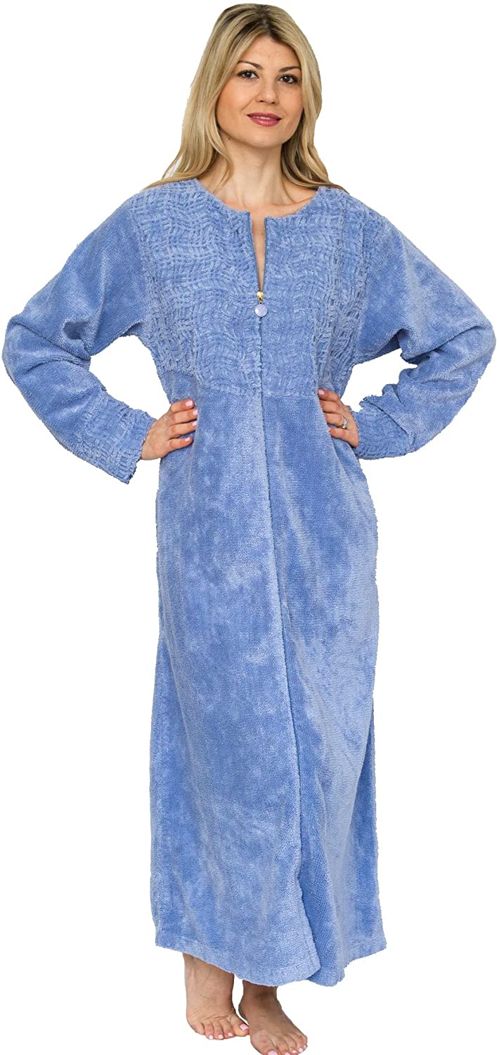 Price:$79.95 Bath & Robes Women's Cotton Chenille Robe Full Length (2X, Sky Blue) at Amazon Women’s Clothing store
