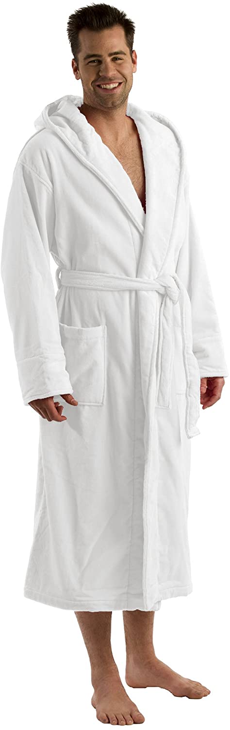 Price:$59.95    byLora Hooded Men's Robe, Terry Cover Up Robe for Women, White, 2XL/3XL  Clothing