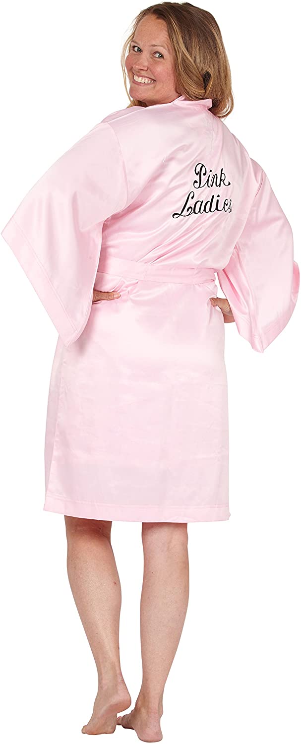 Price:$24.25 Grease The Movie Sandy Pink Ladies Satin Belted Ladies Robe at Amazon Women’s Clothing store