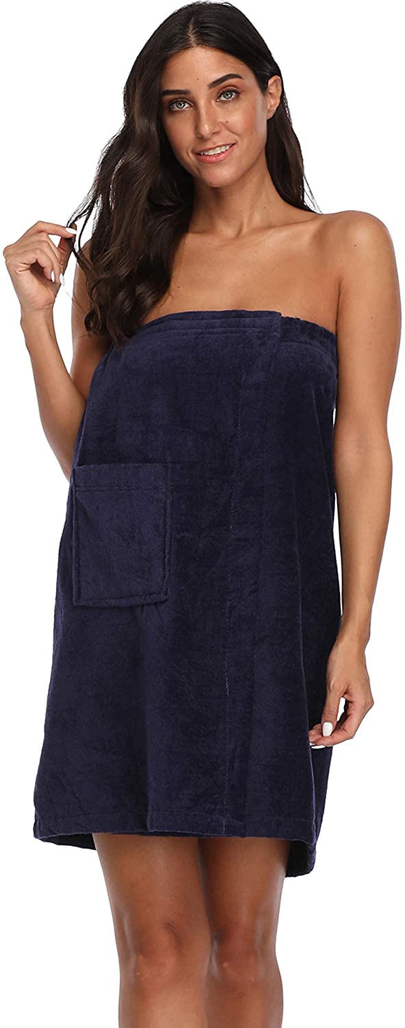 Price:$16.99 The Bund Women's Spa Towel Wrap, 100% Cotton Shower Bath Body Wrap with Pocket at Amazon Women’s Clothing store