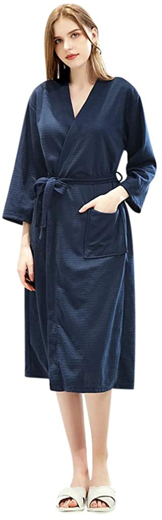 Price:$4.84 YiYLunneo Womens Robes Warm Soft Fleece Kimono Bathrobe Waist Belt Spa Plush Full Length Bath Robe with Shawl Collar at Amazon Women’s Clothing store