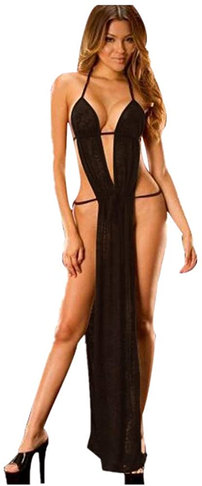 Price:$0.03    Libermall Sexy Lingerie for Women for Sex Sheer Chemise Lace Deep V Backless Dress Bodysuit Babydoll Teddy Sleepwear  Clothing