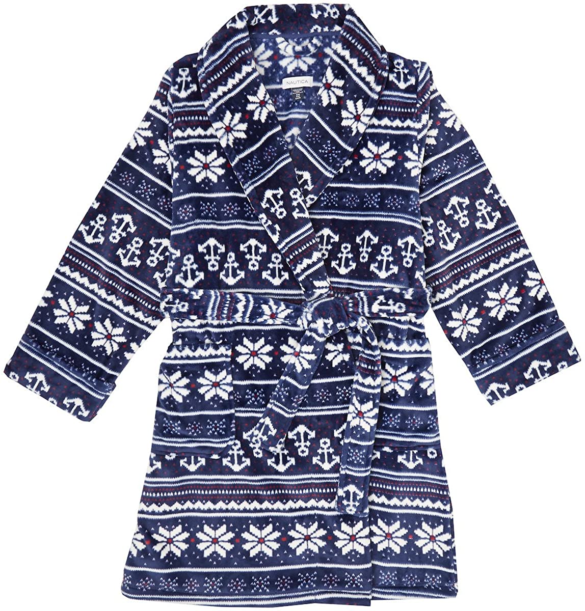 Price:$24.99 Nautica Women Snowflake FAIR ISLE Shawl Collar Holiday Robe at Amazon Women’s Clothing store