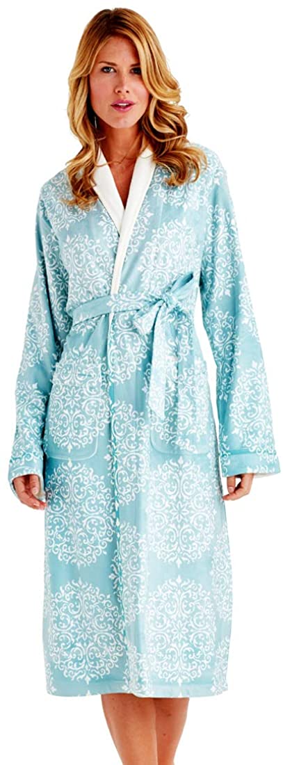 Price:$224.99 Wrap Up by VP Silver Medallion Aqua Microfiber Long Robe, S/M at Amazon Women’s Clothing store