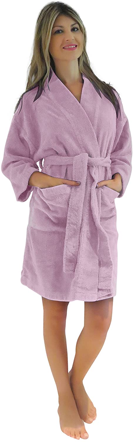 Price:$44.99 Bath & Robes Women's Chenille Short Robe Mid Knee Length Soft Bathrobe at Amazon Women’s Clothing store