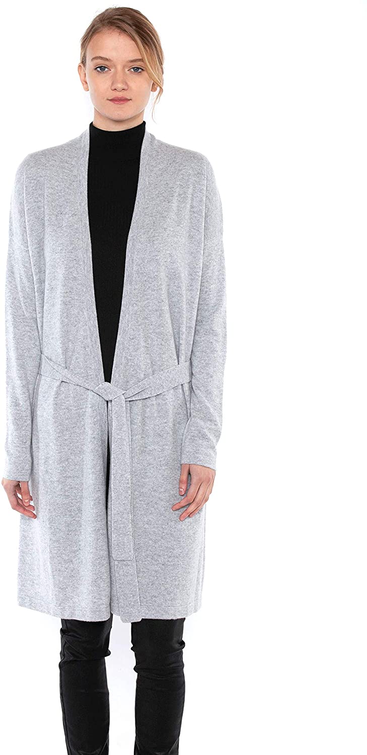 Price:$280.00 JENNIE LIU Women's 100% Pure Cashmere Long Sleeve Belted Lux Wrap Cardigan Robe at Amazon Women’s Clothing store