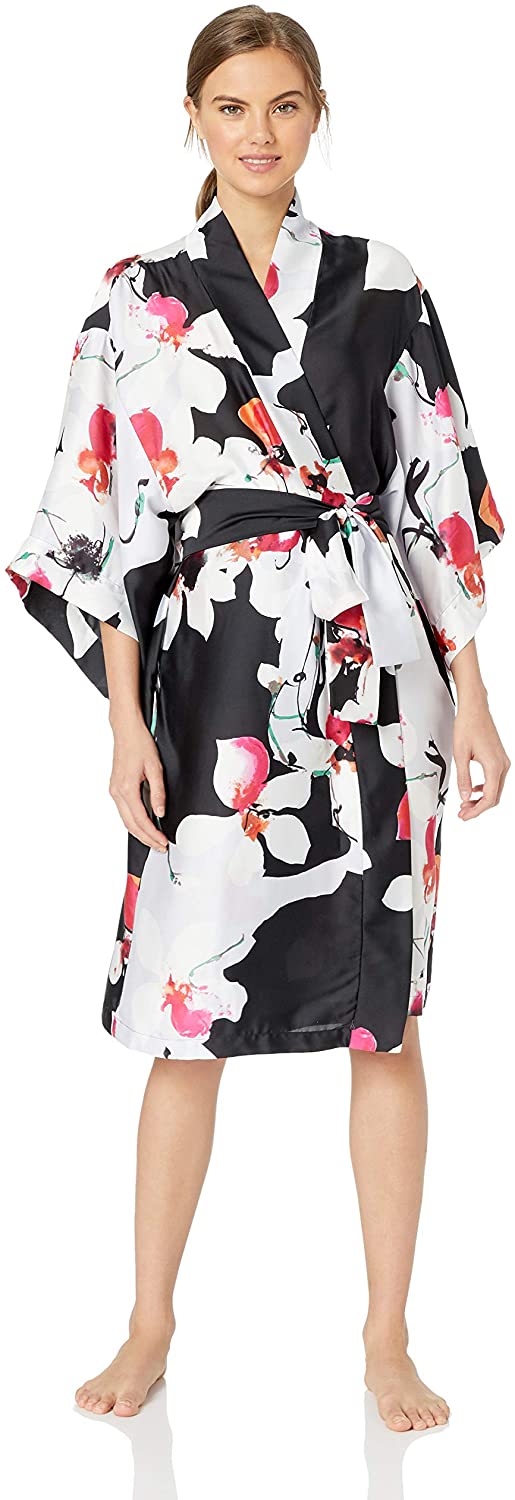 Price:$74.95 Natori Women's Printed Charmeuse Robe at Amazon Women’s Clothing store