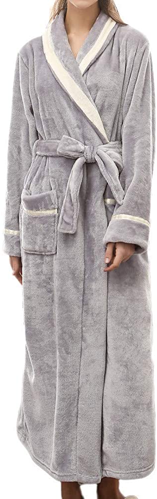 Price:$24.00 VOYOAO Womens Plush Robes Dressing Gown Soft Full Length Kimono Bathrobe at Amazon Women’s Clothing store