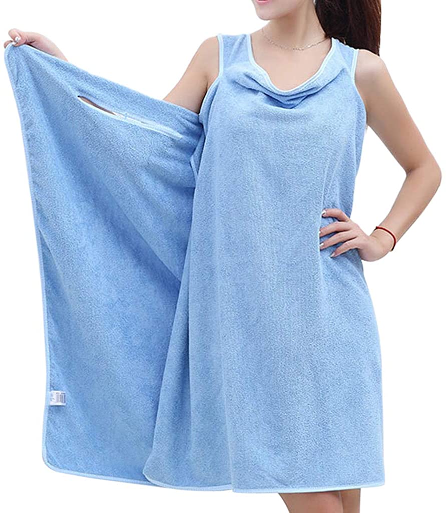 Price:$9.86 BecauseOf Women's Soft Microfiber Spa Wrap Towel, Large, Shower & Bath, for Dorms, Pools, Gyms, Beaches (Blue) at Amazon Women’s Clothing store