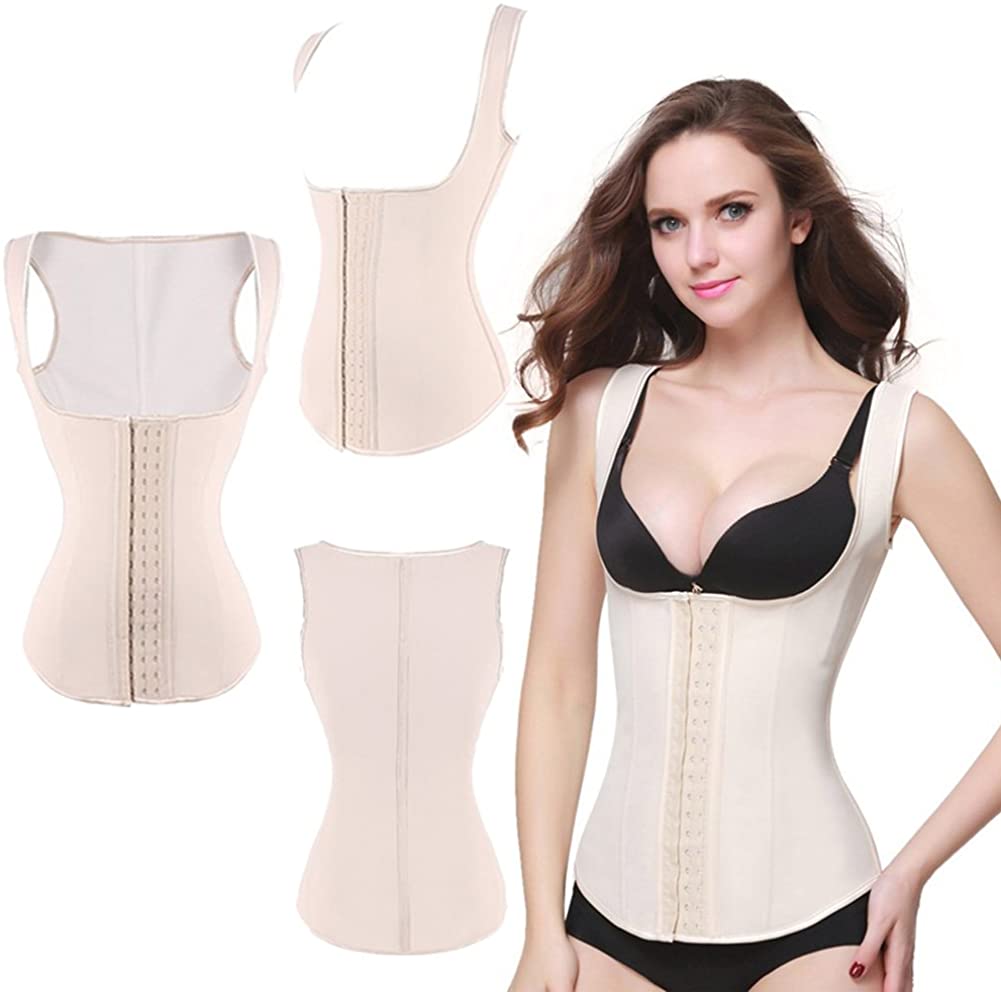 Price:$12.99 DesirePath Latex Waist Trainer Corset Waist Cincher Vest Body Shaper Waist Trainer Belt for Women Plus Size at Amazon Women’s Clothing store