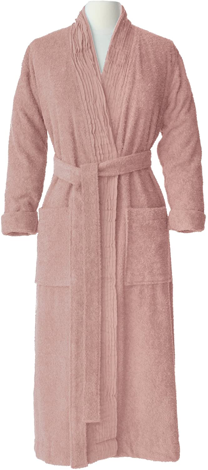 Price:$91.02    Nine Space Pure Fiber NS102013S Pleated Bathrobe, Dus. Rose/SM  Clothing