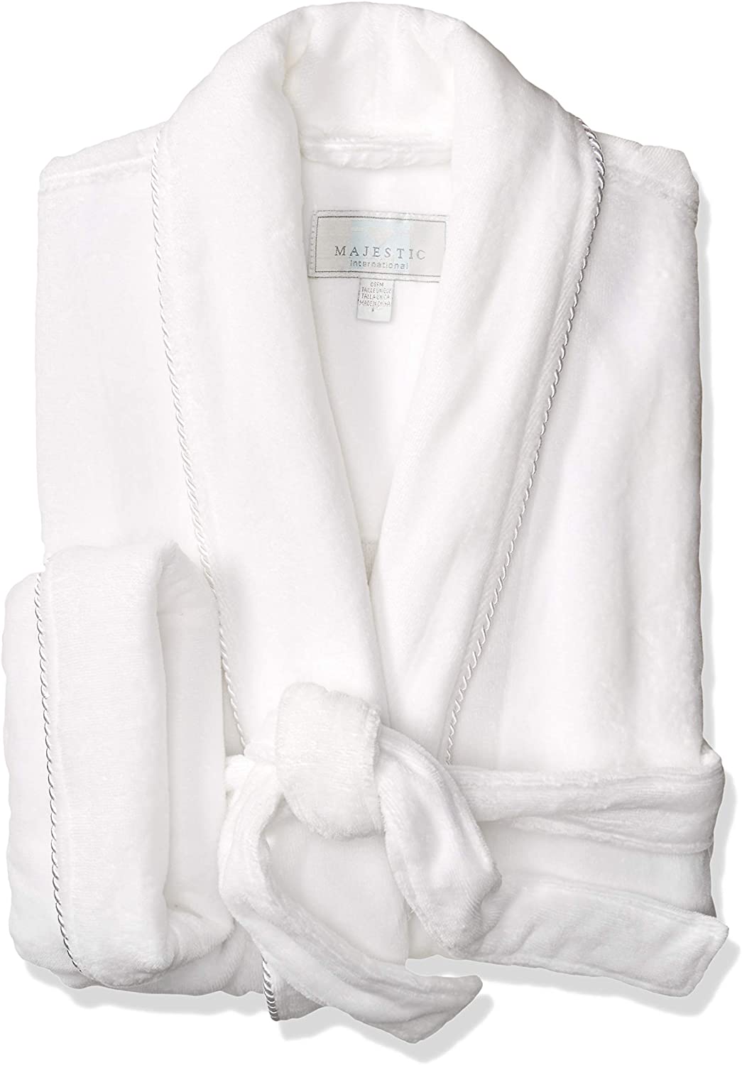 Price:$76.18 Majestic International Women's Plush Terry Hooded Robe, White, OSFA at Amazon Women’s Clothing store