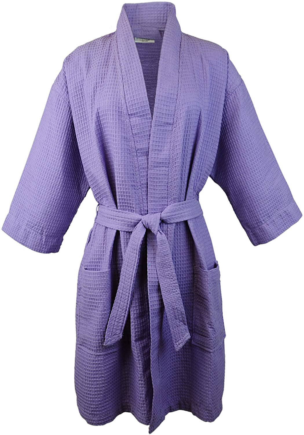 Price:$24.99    BC BARE COTTON Thigh Length Waffle Kimono Robe, XX-Large, Lavender  Clothing
