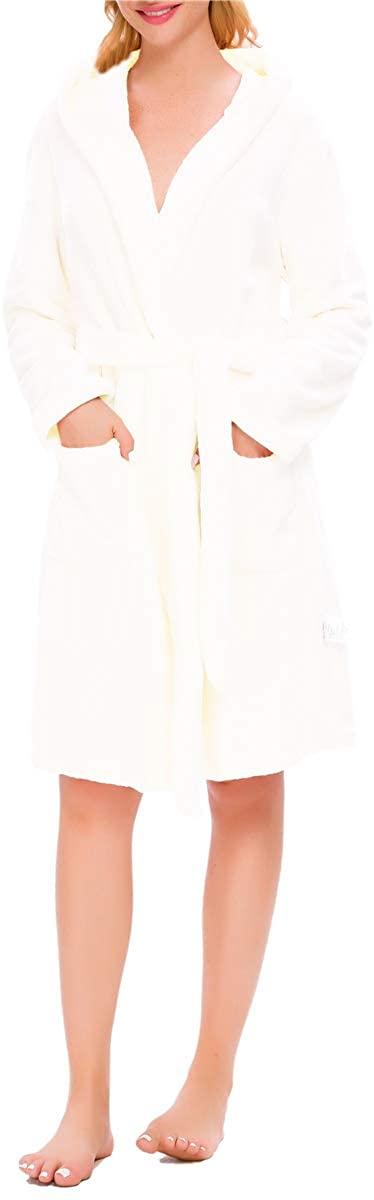 Price:$20.98 Ameyda Women's Soft Bathrobe Hoodie Flannel Robe at Amazon Women’s Clothing store