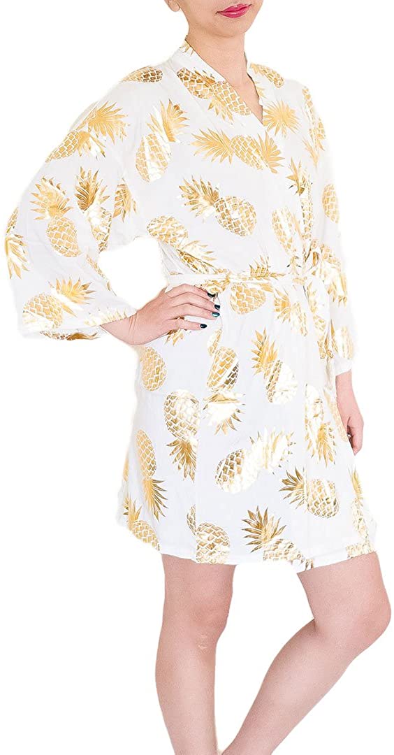 Price:$25.00 Diamond Stiletto Metallic Pineapple Robe at Amazon Women’s Clothing store