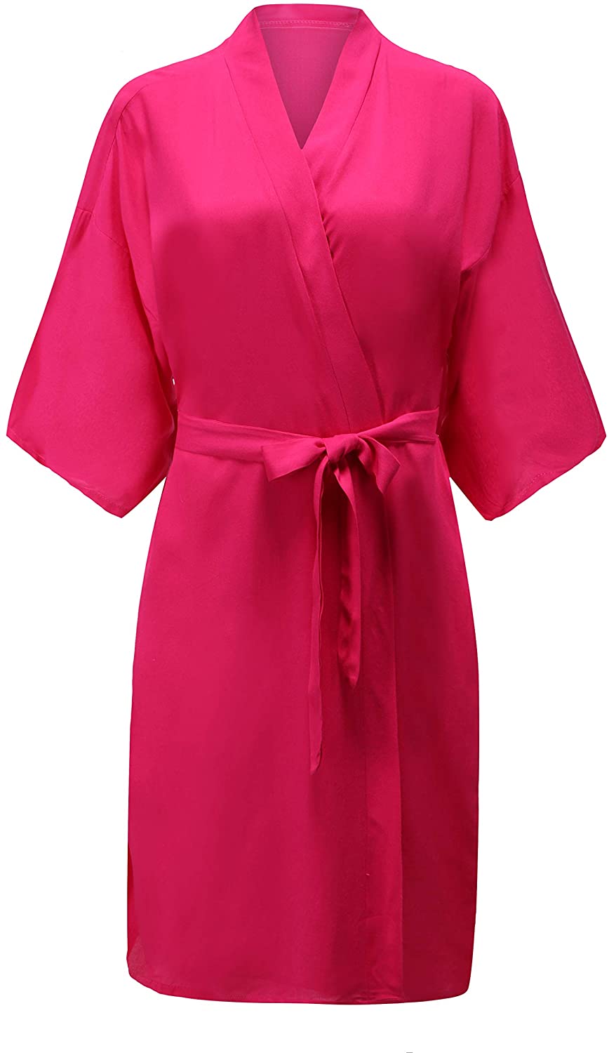 Price:$15.99 EPLAZA Women Cotton Robes for Bride Bridesmaid Wedding Bridal Party Pure Color Short Sleepwear Bathrobe (Rose red) at Amazon Women’s Clothing store