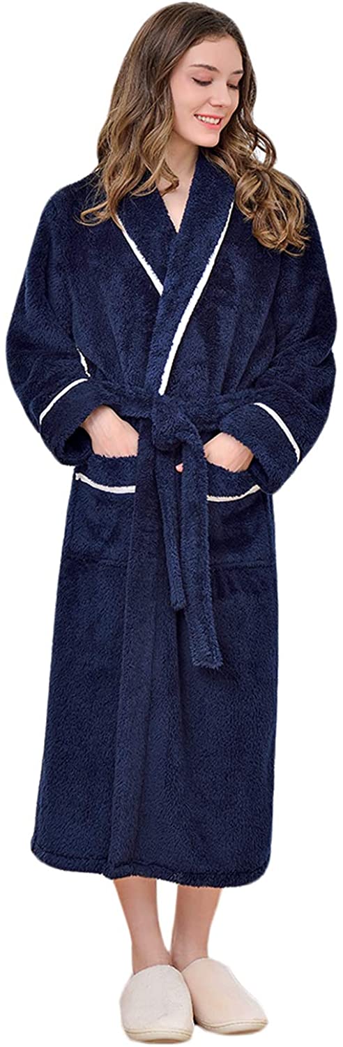 Price:$30.99 Unisex CottonTerry Cloth Bathrobe Loungewear Spa Hotel Fleece Robes Lightweight at Amazon Women’s Clothing store