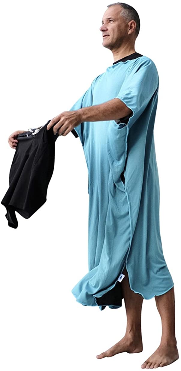 Price:$24.99 Changing Beach Towel Robe Poncho  Surf and Swim Microfiber Dry Robe - Turquoise at Amazon Women’s Clothing store