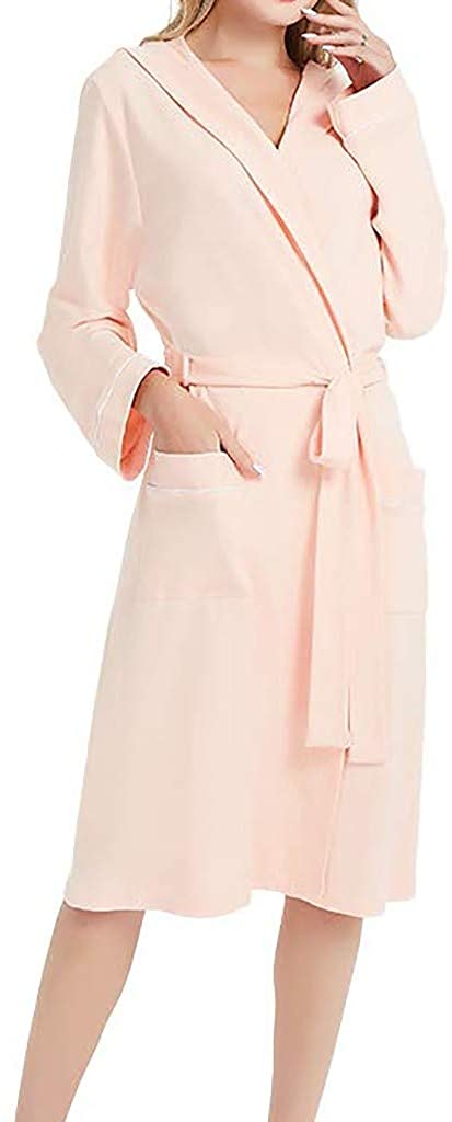 Price:$7.25 jin＆Co Womens Hooded Robe Cotton Soft Kimono Robes Spa Bathrobe Lightweight Sleepwear Loungewear Long at Amazon Women’s Clothing store