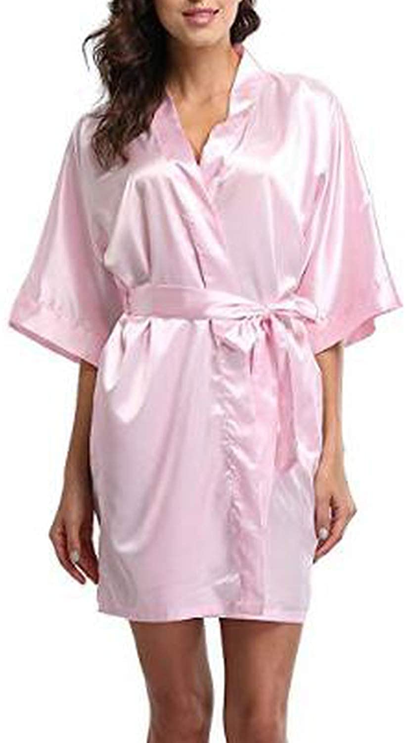 Price:$17.64 Goodforyou21 Women Satin Wedding Kimono Bride Robe Bridesmaid Robes Nightgown Spa Bridal Robes at Amazon Women’s Clothing store