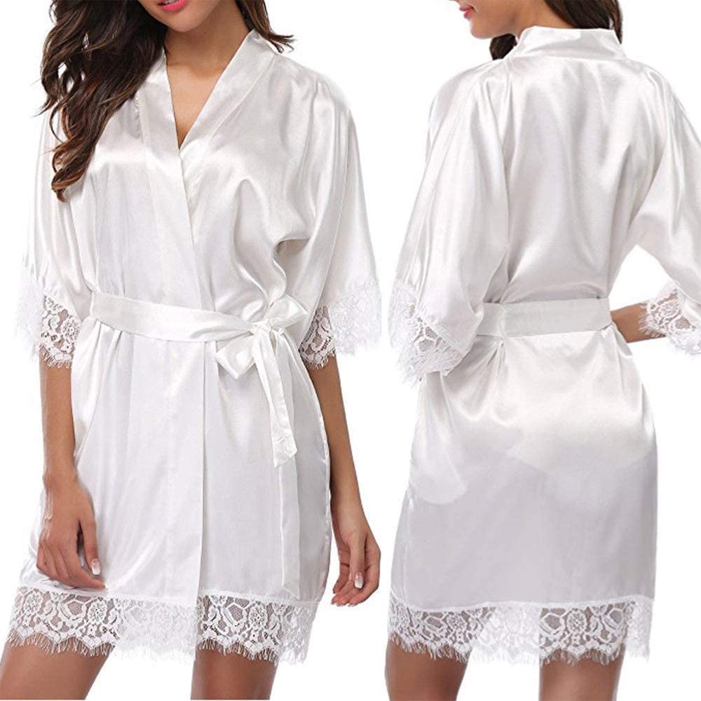 Price:$6.66 Shentukeji Bridal Party Robes for Women, Printed Short Simulation Silk Kinomo Bridesmaid Womens Robes at Amazon Women’s Clothing store