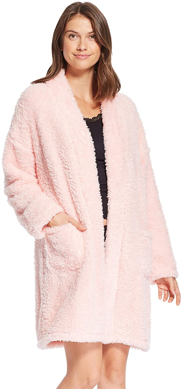 Price:$19.99 kathy ireland Womens Long Sleeve Pockets Loose Lounge Bathrobe House Coat at Amazon Women’s Clothing store