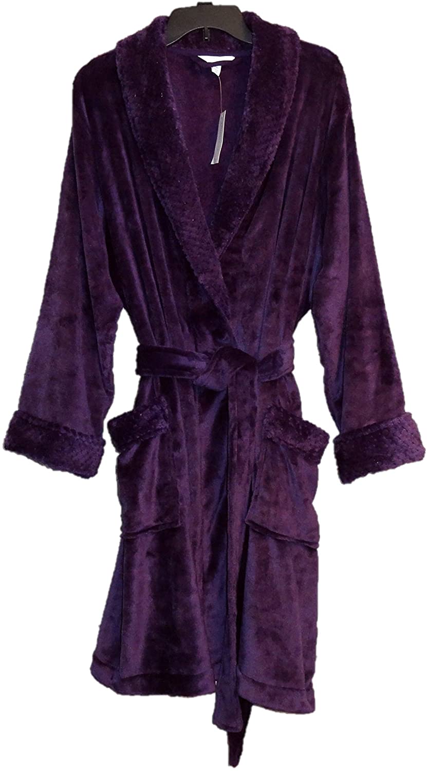 Price:$32.99 Charter Club Ultra Soft Plush Micro Fleece Purple WRAP Robe W/Pockets Womens Plus~3X~2X at Amazon Women’s Clothing store