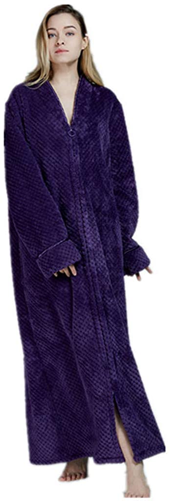 Price:$14.46 iLXHD Womens Relaxed Fit Zip-Front Fleece Robe, Zipper Waffle Fleece Soft Bathrobe Nightgown Loungewear at Amazon Women’s Clothing store