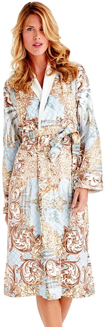 Price:$224.99 Wrap Up by VP Blue Pearl Microfiber Long Robe, S/M at Amazon Women’s Clothing store