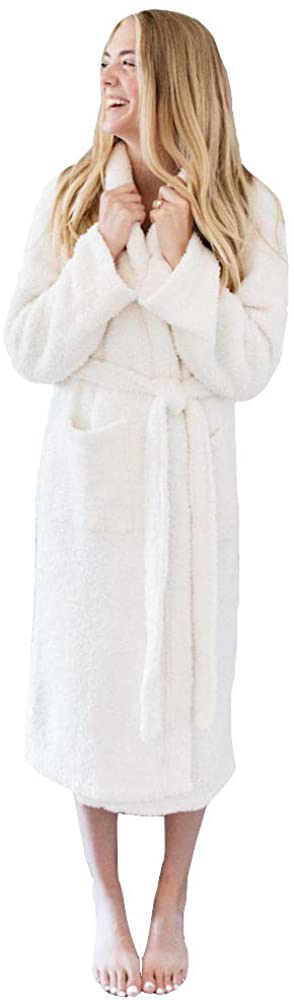 Price:$79.99 SARANONI Women's Robe Soft Bamboo Bathrobe Sleepwear Loungewear, Ivory at Amazon Women’s Clothing store