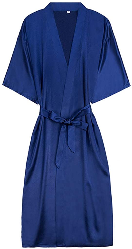Price:$0.55 Psunrise Pijamas Women's Casual Silk Satin Pajamas Ladies Print Nightgown Short-Sleeved Robe Nightdress at Amazon Women’s Clothing store