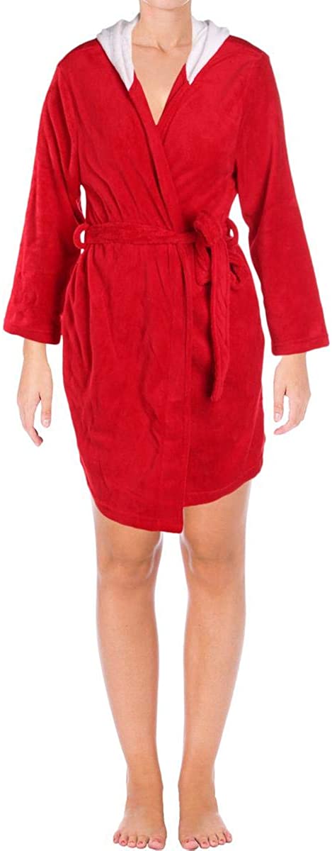 Price:$29.99 Hello Kitty Womens Plus Size Bow City Plush Hooded Wrap Robe 2X Red at Amazon Women’s Clothing store