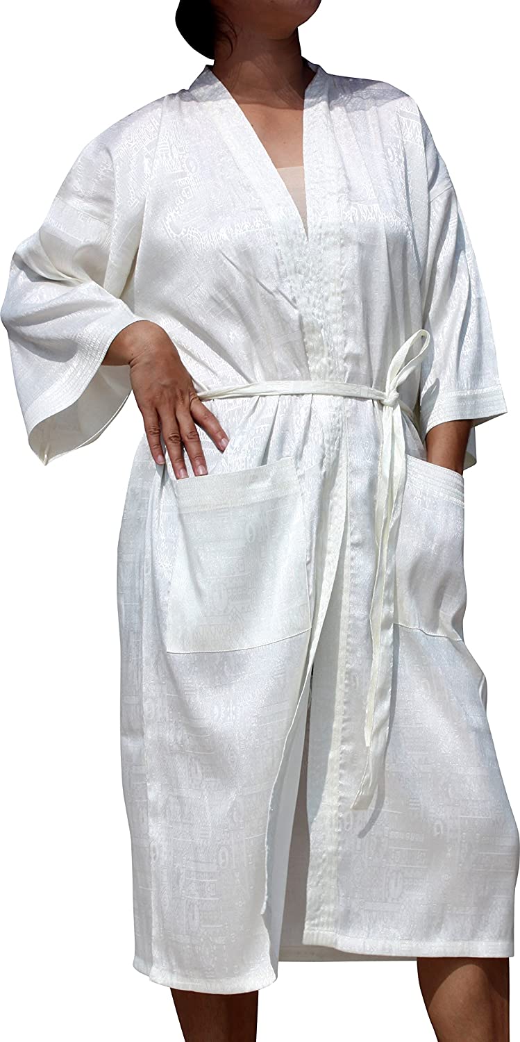 Price:$21.70 RaanPahMuang Thai Silk Lazy Sundays Night Gown Light Throwover Robe at Amazon Men’s Clothing store