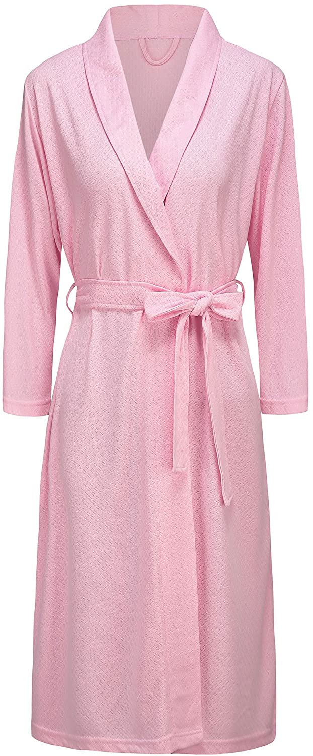 Price:$22.99 Womens Kimono Bathrobe Dressing Gown Lightweight Knee-length Hotel Spa Robe at Amazon Women’s Clothing store