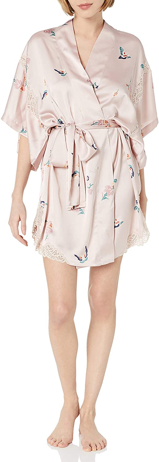 Price:$114.40 Natori Women's Printed Charmeuse Robe at Amazon Women’s Clothing store