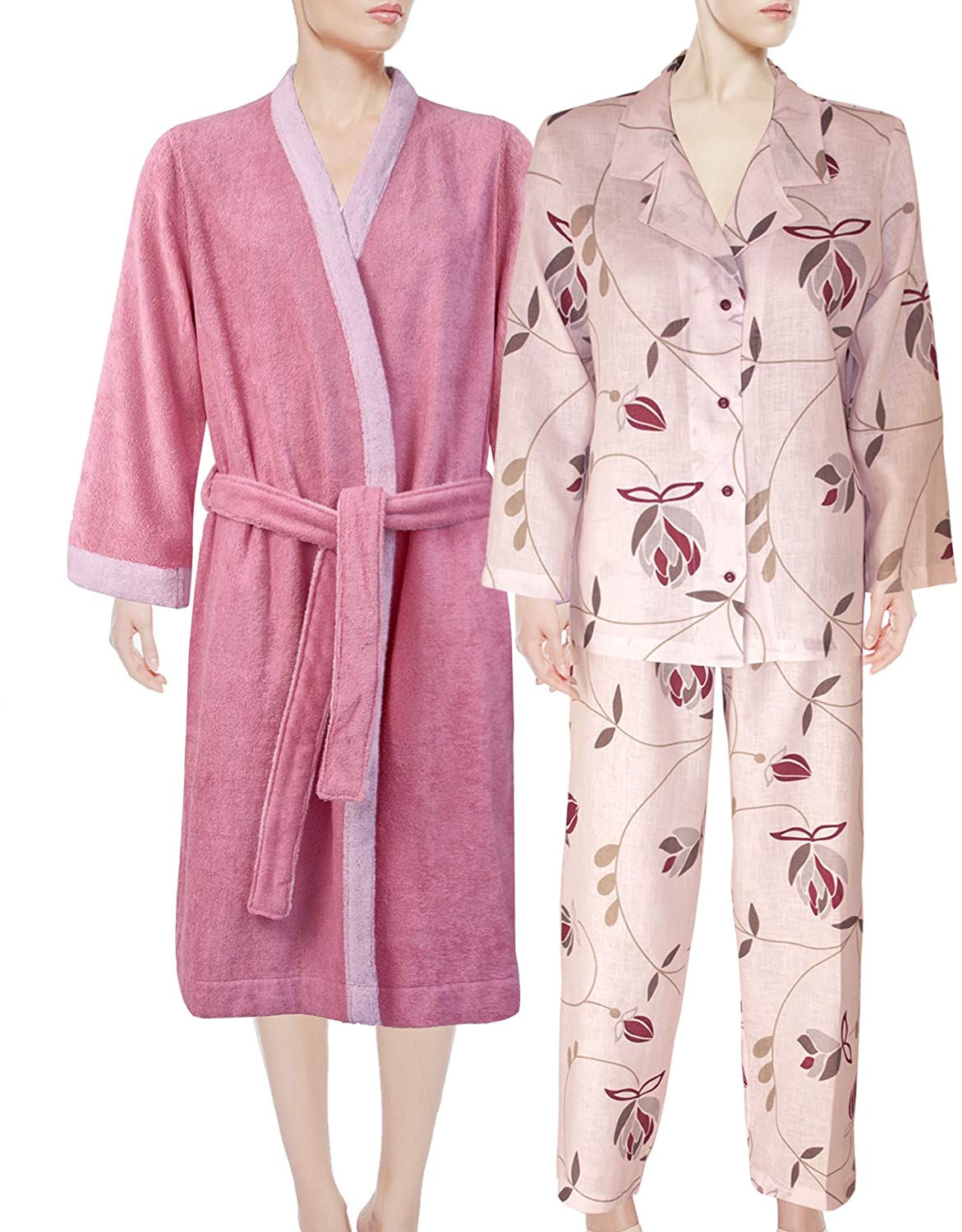 Price:$300.00 Armani International Women's European Kimono Lounge Robe Slippers with Linen Pajamas Rose - M, L, XL at Amazon Women’s Clothing store