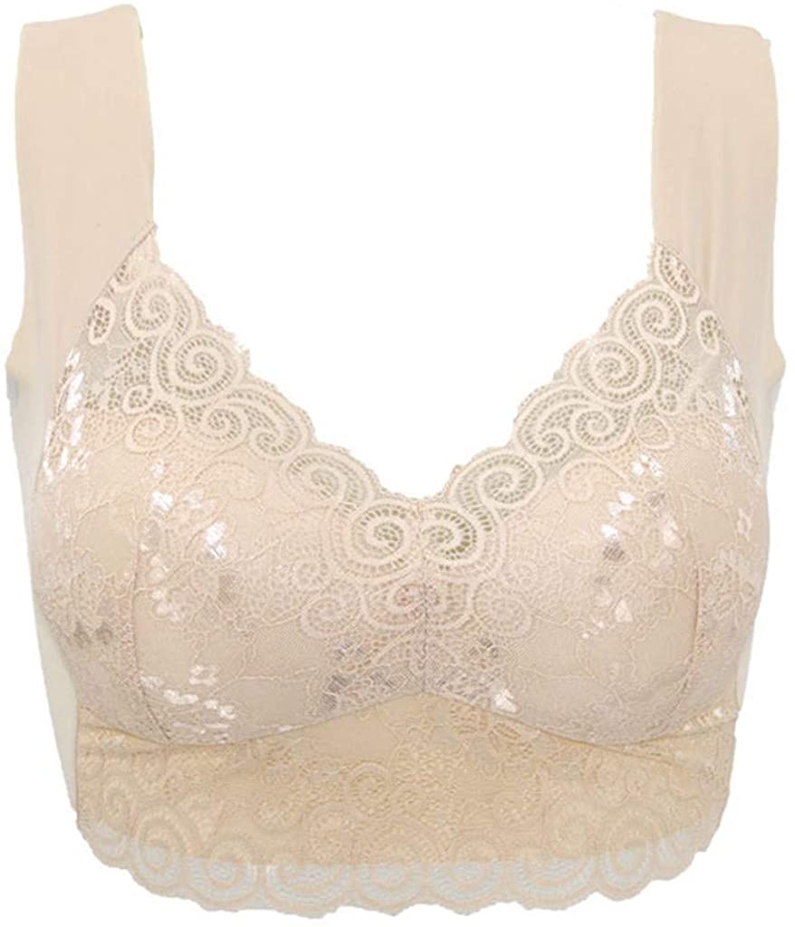 Price:$10.83 YFancy Women's Sports Bras, Sexy Air Permeable Extra Support Wirefree Lace Bra Lace Trim Sport Bra for Women at Amazon Women’s Clothing store